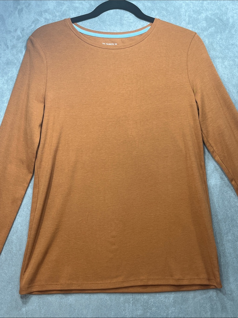 Talbots Pima Cotton Long Sleeve Tee Petite Medium Brown